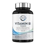 Vitamin B1 (Thiamin) Hochdosiert 250 mg Kapseln – 180 Kapseln – Veganfreundlich – Von Nutriota