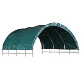 vidaXL Weidezelt Wasserfest Weidehütte Offenstall Weide Unterstand Weideunterstand Schafe Pferde Kühe Stall Shelter PVC 3,7x3,7m Grün