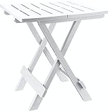 Spetebo Kunststoff Klapptisch Adige 45 x 43 cm - weiß - Garten Beistelltisch klappbar - Beistelltisch Campingtisch Teetisch Balkontisch Tisch klein