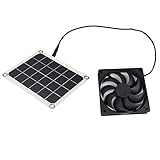 Baoblaze Solar-Abluftventilator, Solar Panel Ventilator Kit, 10W Solar Panel Powered Fan, Solarbetriebener Ventilator Wasserdicht für Gewächshäuser, Schuppen, Haustierhäuser, Fensterauspuff