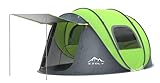 Pop-Up-Zelt für 4 Personen für Camping, wasserdicht, einfacher Aufbau in 10 Sekunden, sofortiges Familienzelt, 210D Oxford-Stoffmaterial, inklusive vormontierter Stangen (Gras-Grün)