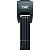 ABUS Faltschloss BORDO GRANIT™ XPlus 6500KA/90 black SH - flexibles und sicheres Fahrradschloss mit Alarm und Extraschutz an Gelenken - mit Schlosshalterung - Länge 90 cm