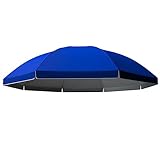 GSKDZG Rund Sonnenschirm Ersatzbezug 8 Rippen 10 Rippen Ersatz-Baldachin Gewellte Kante Terrassenschirm Ersatzabdeckung Regenschirm Ersatz-Überdachung Abdeckung(Blue,2.4m/7.8ft (8 Ribs))