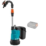 Gardena Akku-Regenfasspumpe 2000/2 18V P4A ohne Akku: Akku-Tauchpumpe mit integriertem Filter, Trockenlaufsicherung, Fördermenge 2000 l/h (14602-55)