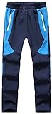 BenBoy Kinder Softshellhose Gefüttert Skihose Thermohose Wasserdicht Winter Schneehose Jungen Mädchen Wanderhose Outdoorhose,KZ0008-Blue-M