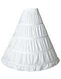 BEAUTELICATE Damen Reifrock Brautkleid A-Linie Petticoat Unterröcke Baumwolle Lang Vintage für Hochzeit Mittelalterliche Viktorianische Kleid Karneval Cosplay (Elfenbein, 34-40)