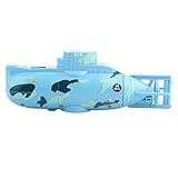 U Boot Spielzeug,Mini RC Submarine Ferngesteuert U-Boot Kinder Spielzeug mit Fernbedienung und USB Kabel (Blau)