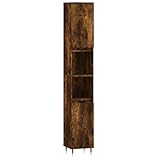 HETFTJN Badezimmerschrank Hoch Waschtischunterschrank Badschrank Hochschrank Bathroom Cabinet - Badschrank Räuchereiche 30x30x190 cm Holzwerkstoff für Badezimmer Hotels Gästezimmer Toilette