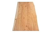 SAM Tischplatte 100x60 cm Curt, Holzplatte Akazienholz massiv + naturfarben + lackiert, Baumkanten-Platte für Heimwerker, Arbeitsplatten, Tische & Fensterbretter