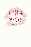 Delta Zeta Notebook: DZ deezee Kiss Lips Design RED | Ruled & Lined 120-Page 6x9 Inch Medium-Sized Notebook: Sorority NPC Ruled Lined Notebook, ... Notes, Showing Pride, and Gifting to Sisters!