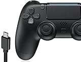 Wireless Controller für PS-4, Game Controller Kompatibel mit PS-4/Pro/Slim/PC, Gamepad Joystick mit Dual Vibration/6-Achsen Gyro Sensor/Touchpanel/EXT/Audio Jack, Verbesserte Präzision und Kontrolle