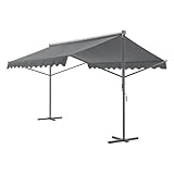 pro.tec Standmarkise Selenizza freistehende Markise 300x300x260cm Gartenmarkise Sonnenschutz Terrassenüberdachung Outdoor Terrasse Garten Balkon Dunkelgrau