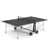 CORNILLEAU 100X Outdoor & Indoor Tischtennisplatte - Klappbar - Wetterfest - 4 mm Melaminharzplatte -Tischtennistisch für draußen - Turniermaße - Grau