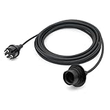 FIRMERST 4.5 Metres Wasserdichte Lampenfassung E27 mit Kabel Outdoor 4,5m Schwarz