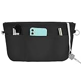 Grantop Handtaschen Organizer, Taschenorganizer Tasche in Tasche Organizer, Taschenorganizer Nylon mit Schlüsselbund, Innentaschen Wasserdicht für Handtaschen Organizer (Schwarz S)