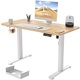 Homall Höhenverstellbarer Schreibtisch 120x60 cm, Schreibtisch Höhenverstellbar, Elektrischer Schreibtisch mit Vierteilige Tischplatte, Computertisch mit Memory Funktion,Standing desk
