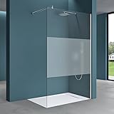 Mai & Mai 100x200cm Walk-In Dusche Duschwand für Dusche Duschabtrennung ESG-Sicherheitsglas 8mm NANO Glas BRAM1 Bremen1MS