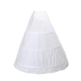 TUKA Reifrock 3 Ring verstellbar, Underskirt Unterrock, Krinoline Petticoat Gr. Large passt Gr. 42 bis Übergröße, Weiß, TKB0005-White-X