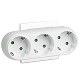 Ainiv Doppelstecker für Steckdose, 250V/16A, Steckdosen-Adapter mit Kindersicherung, Konverter Buchse EU Stecker, 3 in 1 Steckdosenadapter für Küche Büro, zu Hause, Weiß