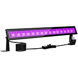 Onforu 27W LED Schwarzlicht, UV Bar Schwarzlichtlampe mit Stecker, IP66 Wasserdicht UV Strahler Außen, Fluoreszenz Schwarzlicht Strahler mit 60 LEDs, UV Licht Röhre mit Schalter für Party, Deko