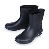 ESTRO Regenstiefel Damen Gummistiefel Halbhoch - Regenschuhe Damen Gummistiefeletten Damen Regenstiefeletten Damen Gummistiefel Halbhoch Damen CR01 (39 EU, Schwarz)