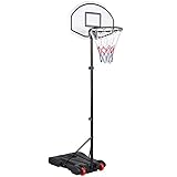 Yaheetech Basketballständer Basketballkorb mit Ständer Indoor Korbanlage Basketballanlage Höhenverstellbar von 196 bis 251 cm