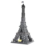 Hallisun Pariser Eiffelturm Bausteinset, weltberühmte Wahrzeichen Sammlungsset, Architekturmodellbausatz, Lernspielzeug für Kinder und Erwachsene, als Geschenk und Büro Wohndekoration, 976 Teile