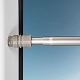 Deco4Me Gardinenstange zum Klemmen (Silber, 80-120 cm - 1 Stück) ausziehbare Klemmstange für Gardinen & Scheibengardinen - einfache Montage am Fensterrahmen, ohne Bohren & Kleben - max. Tragkraft 2 kg