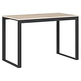 Srifurny Schreibtisch im Schlafzimmer Schwarz und Eiche-Optik 110x60x73cm Holzwerkstoff Stilvolles Design Raumdekor Bürotisch Robuster Rahmen Homeoffice Arbeitsbereich Arbeitszimmer