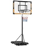 Yaheetech höhenverstellbarer Basketballständer, Basketballkorb mit Rollen, Mobile Basketballanlage Wasser/Sand Befüllbar, Korbanlage für Innen-/Außenbereich 216 cm – 246 cm