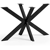 CM Furniture Spider Tischgestell I Stahl Pulverbeschichtet I Tischbeine für Esstisch Couchtisch I Tischkufen Tischfusse Möbelfüße aus Metall - H72 x B70 x L120 cm - Schwarz