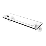 Allied Brass RM-1-16-GAL-WHM 16 Inch Glass Vanity Shelf with Gallery Rail Remi Collection 40,6 cm Glasablage mit Galerieschiene