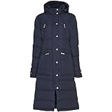 RL24 - Winter Reitmantel für Damen Candice von Equipage | Wintermantel wasserabweisend & atmungsaktiv | langer Mantel in Navy | Steppmantel mit Kapuze | Reitbekleidung in Größe M