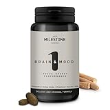 Milestone Nutrition Brain & Mood Ginkgo Biloba, Rhodiola Rosea & Ashwagandha Kapseln Brain Booster für bessere Konzentration | Vitamine, Mineralien & Ergänzungsmittel als Energie Booster | 60 Kapseln