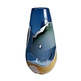 RUNZE765Z Blumenvasen Kreative Blaue Glasvase, Dekoration, modernes Wohnzimmer, Teetisch, Desktop, Hydrokultur, Hydrokultur, Blumenarrangement, dekorative Flasche Dekorative Vase