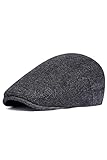 ArtiDeco Barett Cap Herren Gatsby Schirmmütze Newsboy Flat Cap Baskenmütze (Schwarz, Large/Etikettgröße- 59)