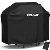 Velway Grill Abdeckhaube Gasgrill Grillabdeckung Regendicht BBQ Abdeckung Cover Schutzhülle Haube Staubdicht Grill Abdeckplane Grillschutz (147x61x117cm) —Schwarz