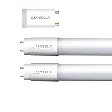 LUXULA 2er Pack LED Röhre 120cm - Kunststoff T8 G13-18W 2880lm - 6000K Kaltweiß - inkl. Starter-Brücke - Röhrenlampe Leuchstoffröhre Neonröhre