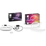 Philips Hue White & Color Ambiance Outdoor Lightstrip (5 m) & White & Color Ambiance Gradient Lightstrip Basis-Set (2 m)