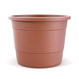 Plastard Blumentopf Terra Ø 54 cm Terrakotta, wetterfester Pflanzkübel, Pflanztopf, Blumenkübel, Übertopf für Innen & Außen aus Kunststoff mit Überlauf