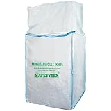 Safetytex KMF BIG BAG für Mineralwolle - 90 x 90 x 120 cm - Glaswolle Sack - Robuster Entsorgungsbeutel für Mineralfaserabfälle - Faserstaub Mineralfaserabfälle (1 Stück)