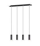 lightling modern Pendellampe Julie, 4-flammige Pendelleuchte schwarz matt Metall, Esszimmer Küche Wohnzimmer, 4 x GU10 max. 35W, ø 6 cm, höhenverstellbar max. 150 cm, Breite 75 cm