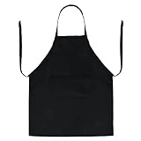 L.C. life Kochschürze für die Küche, schwarz, wasserdicht und ölbeständig, für Männer, Kellnerschürze, unverzichtbar für Kochliebhaber,（ 60 x 70 cm） (1, Schwarz)