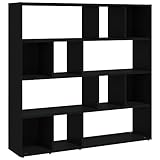 vidaXL Bücherregal Raumteiler Standregal Aktenregal Büroregal Raumtrenner Regal Wandregal Aufbewahrungregal Wohnzimmer Schwarz 105x24x102cm