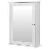 eSituro SBP0027 Spiegelschrank Badspiegel Hängeschrank mit Türen Wandschrank Badschrank Weiß BHT ca: 42x58,5x12cm