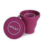 MYLILY® Menstruationstassen Becher zur Reinigung und Aufbewahrung | Sterilisator für alle Arten von Menstruationstassen | Faltbares Case für die Mikrowelle | 100% medizinisches Silikon (Beere)