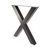 Bentatec 2 x Tischgestell in X Form schwarz Pulverbeschichtet
