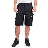 Lee Cooper Workwear Klassische Cargo-Shorts für Herren, Schwarz, 36W