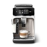 Philips 2300 Serie Vollautomatische Espressomaschine - 4 Getränke, modernes Farb-Touchscreen-Display, LatteGo-Milchsystem, SilentBrew, Keramikmahlwerk, AquaClean-Filter. Weißes Chrom (EP2333/40)