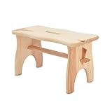 Pinus - Holzhocker 38x18x21 cm, Tritthocker aus Holz, Fußbank, Holzschemel für Kinder, Stabil und Bequem, Kleiner Hocker, Holzschemel, Natural Farbe, Kieferholz